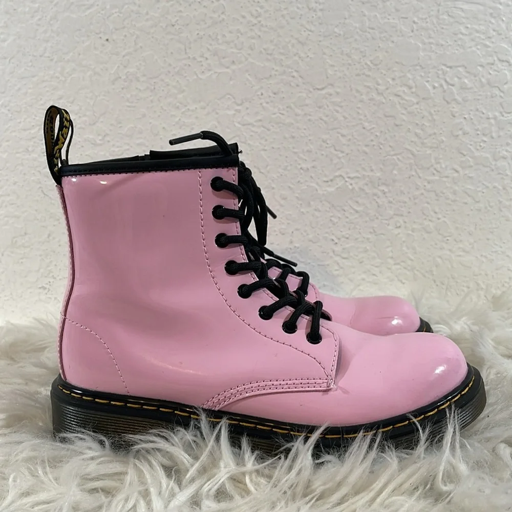 Dr. Martens 1460 8-Eye Patent Boot Toddler Pale Pink Size 3